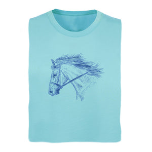 24107 Horse Head Ladies Short Sleeve Tee