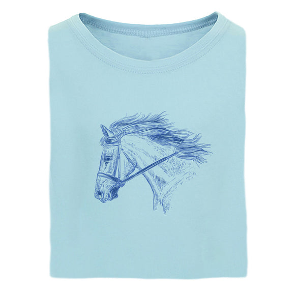 24121 Horse Head Girls Short Sleeve Tee