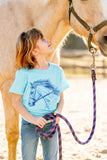 24121 Horse Head Girls Short Sleeve Tee