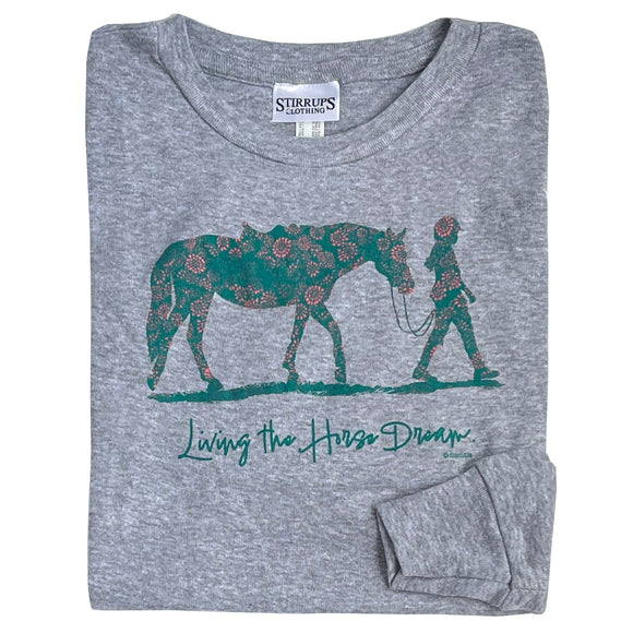 22559 - Living the Horse Dream Long Sleeve Girls Tee