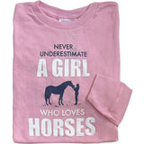 22560 - Never Underestimate Long Sleeve Girls Tee