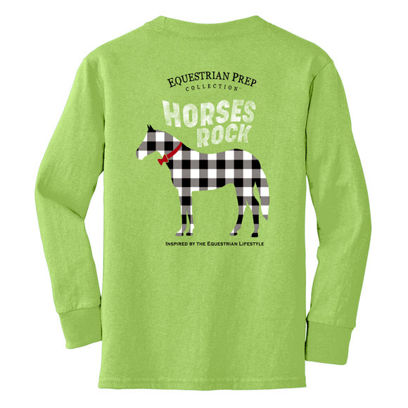 EP-373 Horses Rock - Youth Long Sleeve Tee